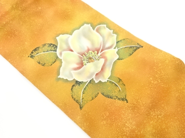 縮緬地花模様名古屋帯